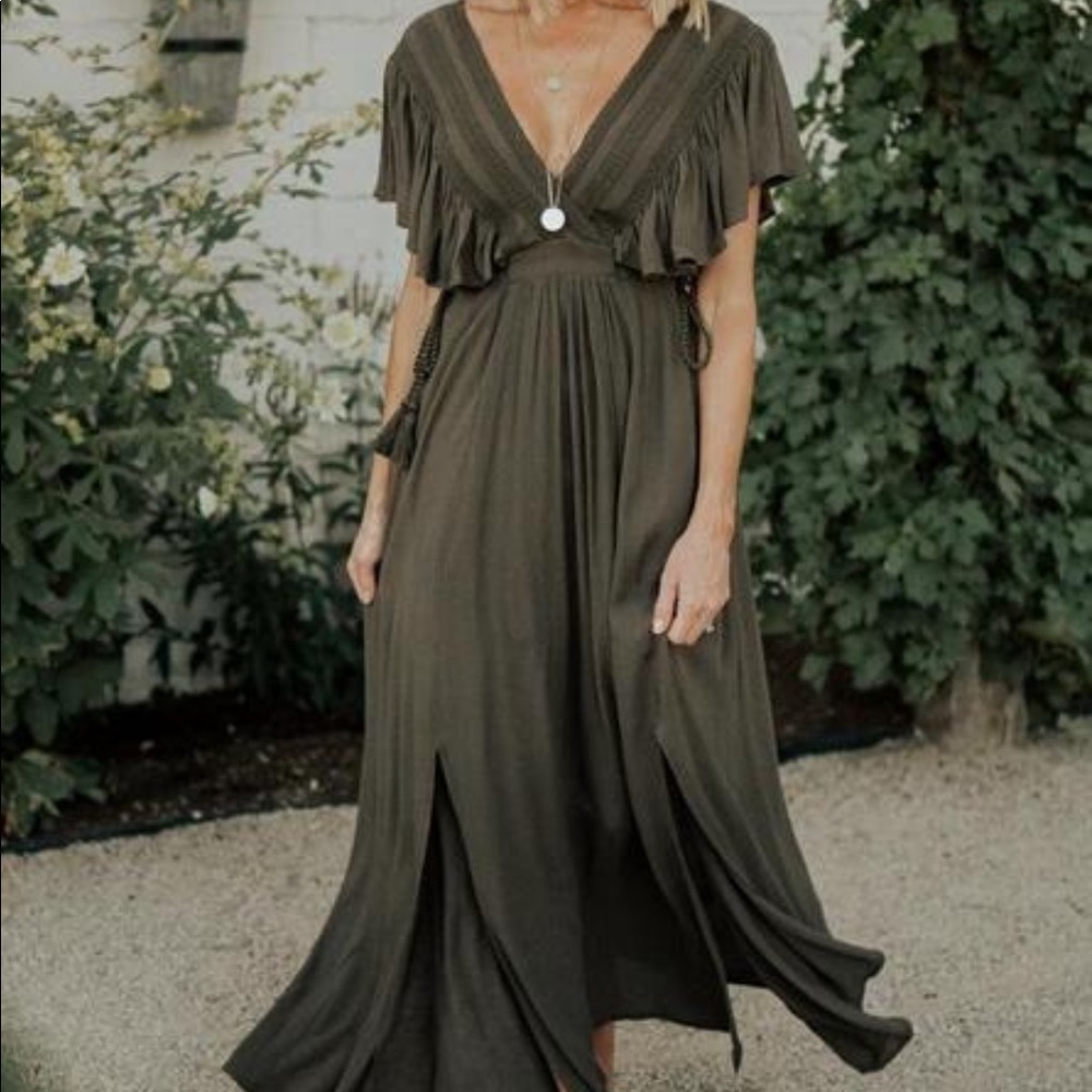 Baltic Born Jennifer deep V maxi dress
